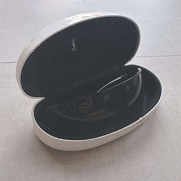 Yves Saint Laurent Black Sunglasses w/ Case - Picture 2 of 12